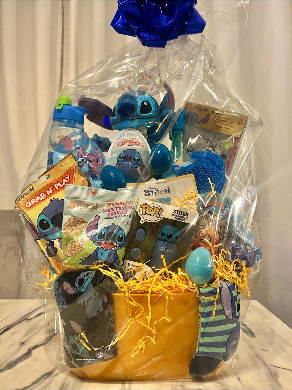 Disney Stitch Deluxe Gift Basket | Blanket, Bluetooth Headphones & Gift Ready